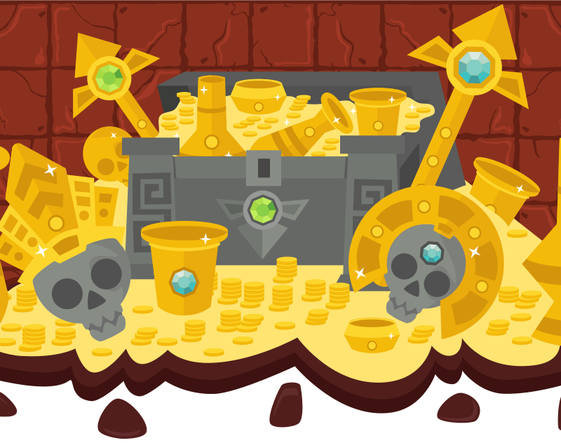 chest treasure and dirt